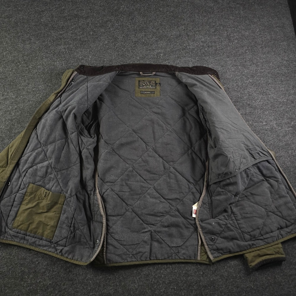 J Crew Sussex Jacket Green Quilted Puffer Military Surplus Coat Pockets Men's M - Picture 2 of 15